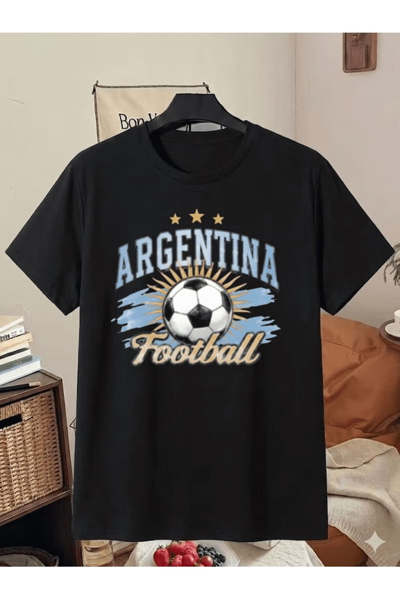 Argentina Football Retro Sunburst Soccer Fan T-Shirt, for men & women, S-5XL