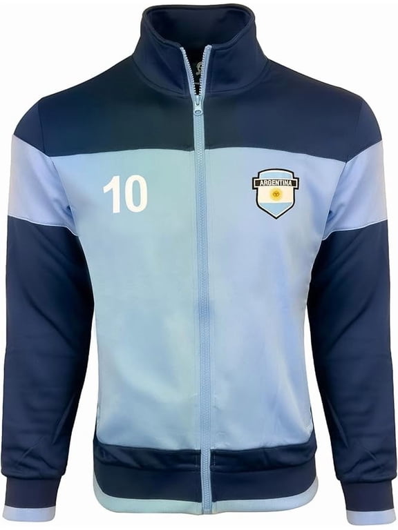 Argentina Full Zip Track Jacket Number 10, Kids and Adults, Argentina Sweatshirt (AL)