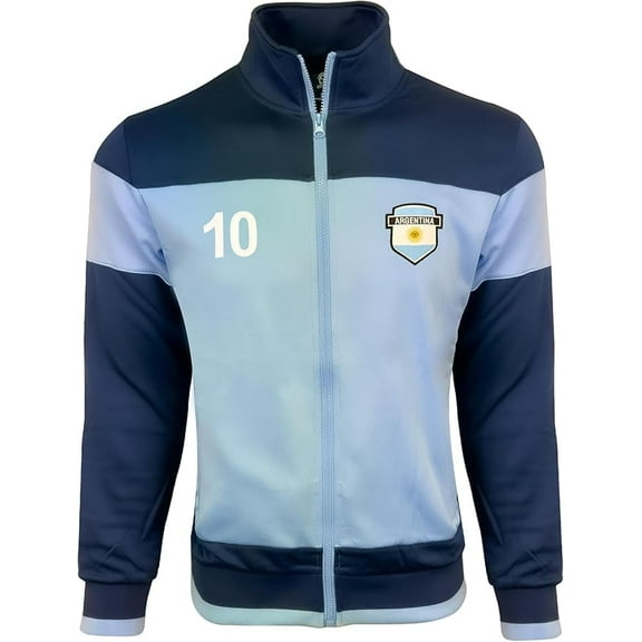 Argentina Full Zip Track Jacket Number 10, Kids and Adults, Argentina Sweatshirt (AL)