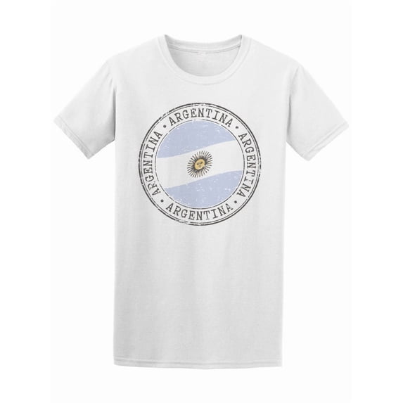 Argentina Grunge Circle Flag T-Shirt Men -Image by Shutterstock, Male XX-Large