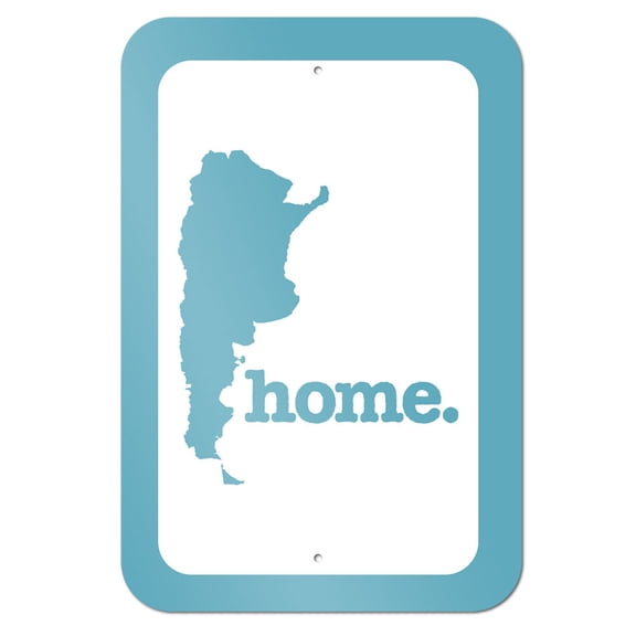 Argentina Home Country 9" x 6" Metal Sign - Solid Robin Egg Blue