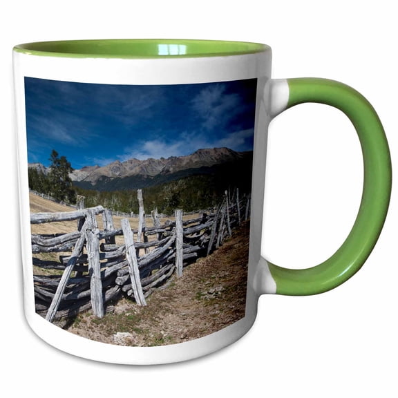 3drose, Argentina, Neuquen, Ranch Entrance Off Rn 234 - Sa01 Wbi0269 - Walter Bibikow, 11oz Two-tone Green Mug