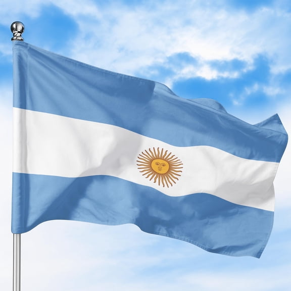 Argentina Outdoor Flag (1x1.5ft) by DreamController - Durable, Fade-Resistant Polyester, Double-Stitched, Brass Grommets - HD Printed South America Flag - Made in USA