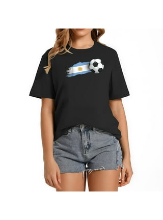  Womens Argentina Flag Jersey Vintage Futbol Soccer Remera  Argentina V-Neck T-Shirt : Clothing, Shoes & Jewelry