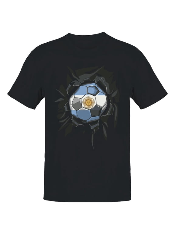 Argentina Soccer Breakout Men's Black T-shirt