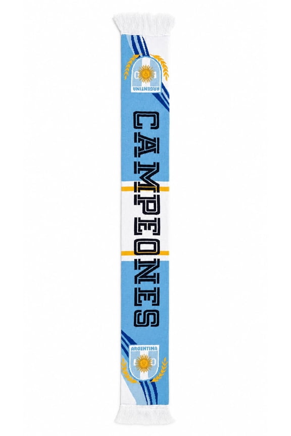 Argentina Soccer Fan Scarf, Sky Blue and White, with Tassels, Football Supporter