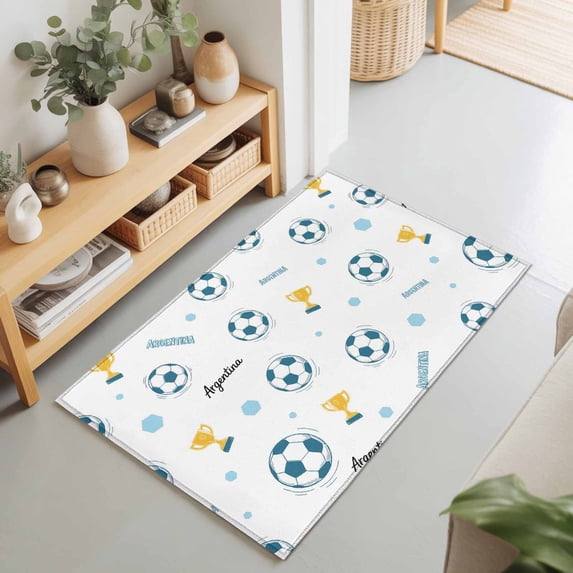 Argentina Soccer Pattern Rectangle Rug 2'x3' Cartoon Sports Football ...