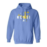 Argentina Soccer Player Air Messi Unisex Hooded Sweatshirt (Carolina Blue, Small)