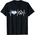 thumbnail image 1 of Argentina Soccer Shirt Funny Soccer Fan Heartbeat Argentines T-Shirt, 1 of 4