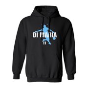 Argentina Soccer Tribute 2024 – Air Di Maria Inspired Unisex Hooded Sweatshirt (Black, Small)