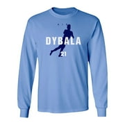 Argentina Soccer Tribute 2024 – Air Dybala Inspired Long Sleeve T-Shirt (Carolina Blue, Small)