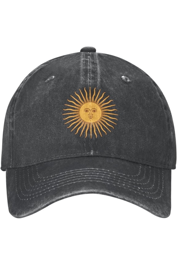 Argentina Sun Baseball Cap Adjustable Personalized Adult Sports Hats Black