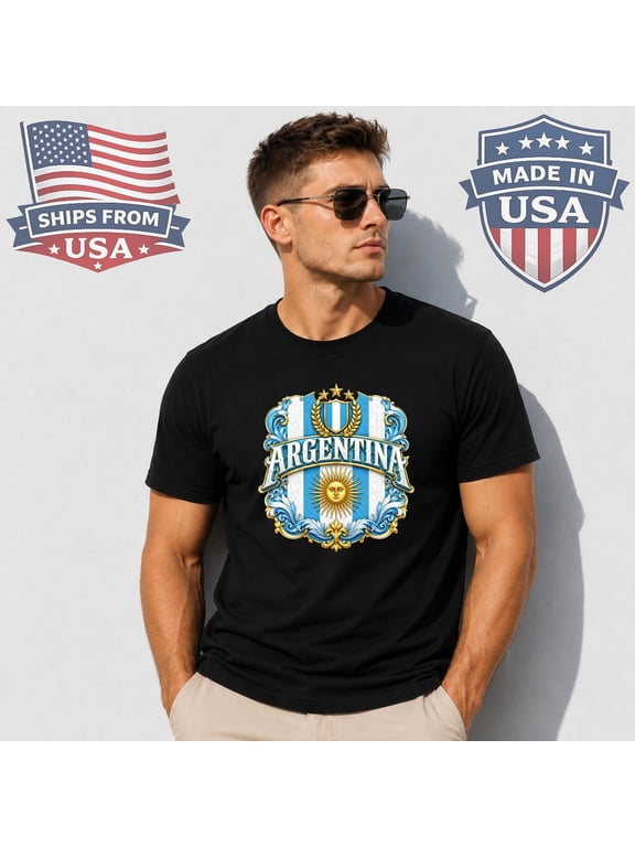 Argentina Sun Crest Graphic T-Shirt National Symbol Design