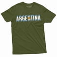 thumbnail image 1 of Argentina T-Shirt Argentinian Flag National Patriotic Tee Shirt Argentine Republic Tee (Medium Military Green), 1 of 6