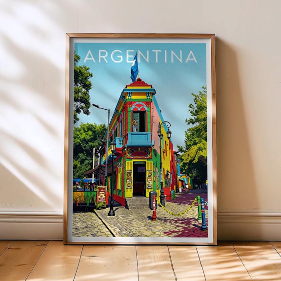 Argentina Travel Poster, Argentina Poster, South America Retro Wall Art, Bold Color Travel Wall, Home Gift , Poster Print Only