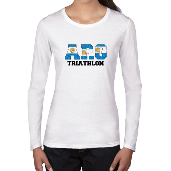 Argentina Triathlon - Olympic Games - Rio - Flag Women's Long Sleeve Grey T-Shirt