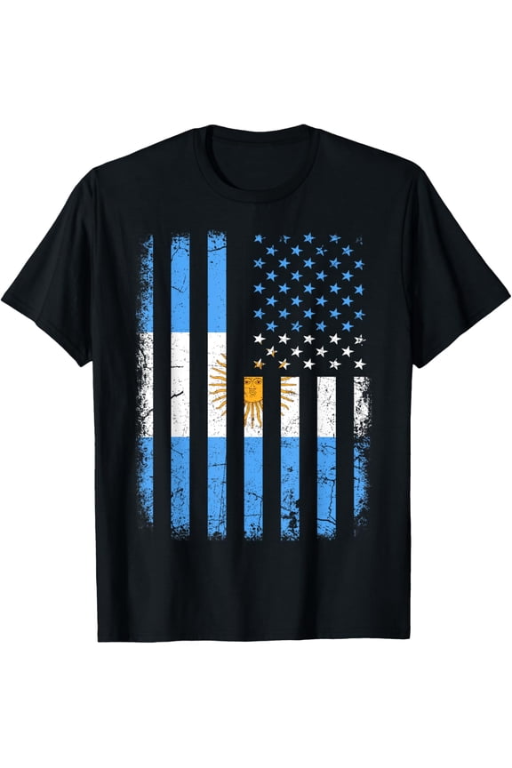 t-shirt Argentinian American Flag Argentinian Roots Argentina Gift T-Shirt mens t shirt,black,women,funny,misfits,men,journey