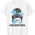 thumbnail image 1 of t-shirt Argentinian Girl Argentina girl Chica Argentine T-Shirt mens, woman, white，funny，journey，Crew Neck, Short Sleeve,custom clothing patterns.gift, 1 of 4