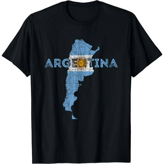 Argentinian Map and Flag Souvenir - Distressed Argentina T-Shirt