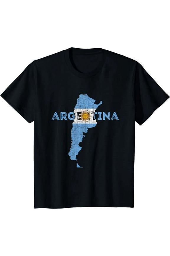 Argentinian Map and Flag Souvenir - Distressed Argentina T-Shirt