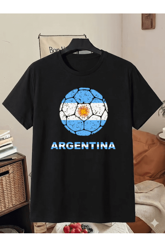 Argentinian Soccer Pride Vintage Script Fan Football T-Shirt, for men & women, S-5XL