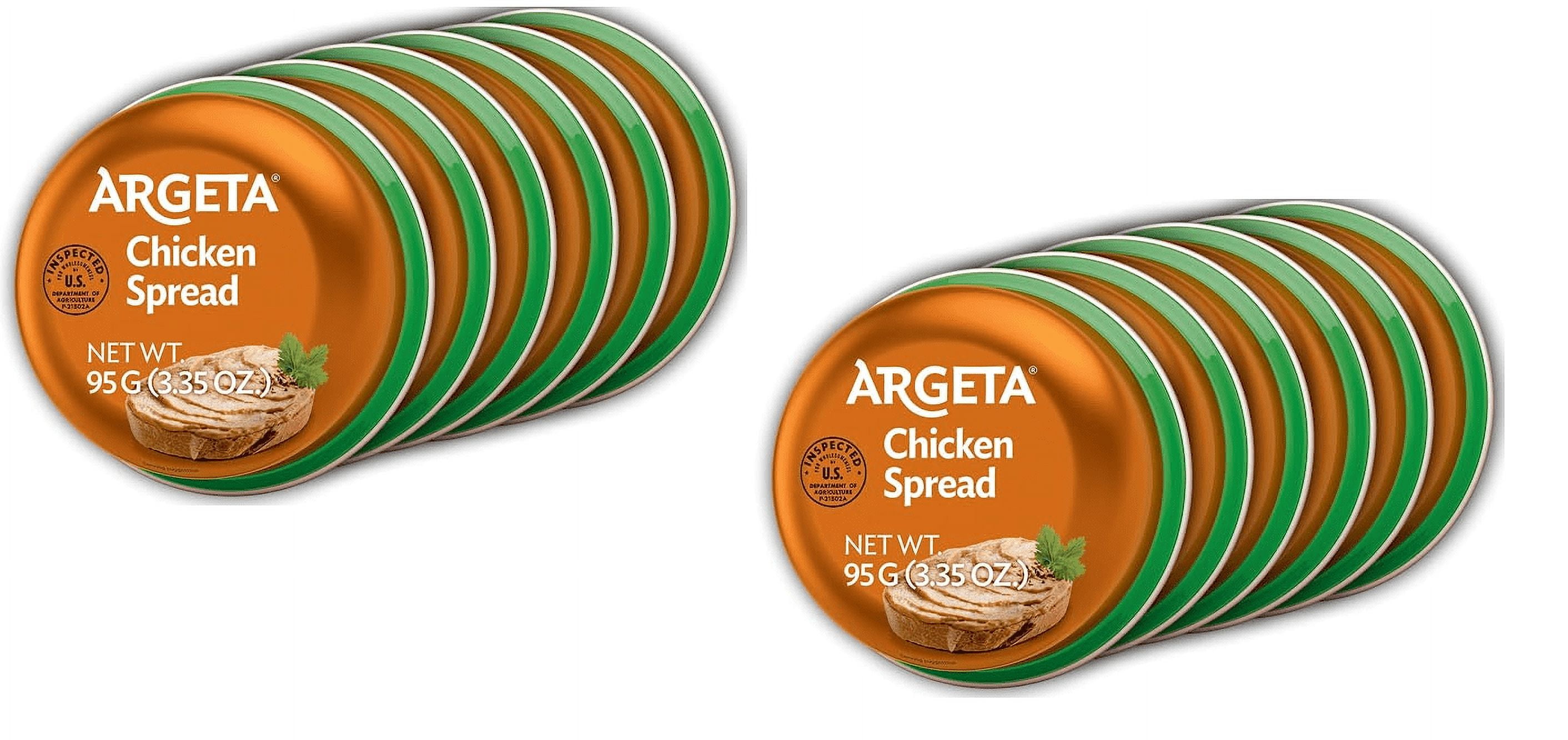 Argeta Pate Spread Chicken Each 3.35oz (6 PACK) SET OF 2 Total 12