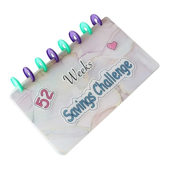 Arghm 52 Weeks Savings Book – Loose Leaf Storage for Cash, Cards, and Budgeting Organization