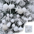 thumbnail image 1 of Arghm White Flocked Christmas Tree Ornaments,24 Pack Holiday Decor Set,2.76in Assorted Shapes,Festive Decorations, 1 of 7