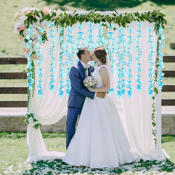 Arghm Artificial Wisteria Garland 78.74x23.62 Inch,Silk Flower Vines Hanging Decor,Wedding Garden Party Supplies,Fake Floral Arrangement