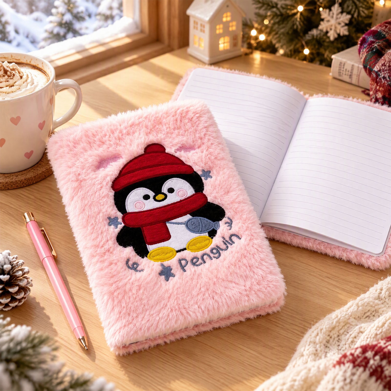 Arghm Christmas Fluffy Notebook - Cute Holiday Character Journal for ...