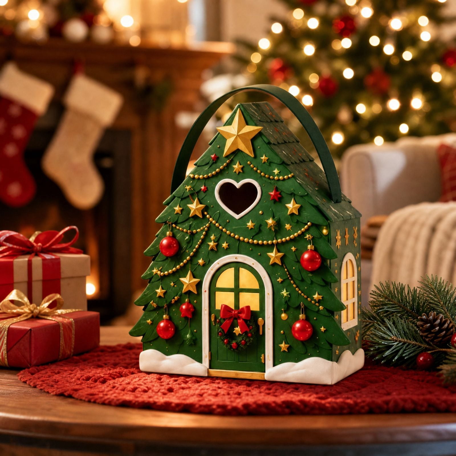 Cute Container House Arghm Christmas House Shaped Gift Boxes with Handle - Festive Treat ...