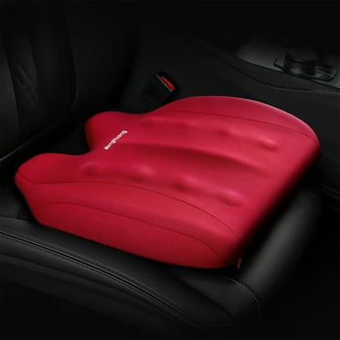 Arghm Ergonomic Car Seat Cushion with Memory Foam and Breathable Mesh - Height Adjustable, W-Shaped Hip Support, Non-Slip Base - Ideal for Long Drives and Office Use