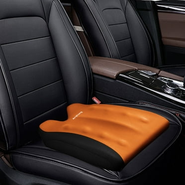Arghm Ergonomic Car Seat Cushion with Memory Foam, Breathable Mesh - W-Shaped Hip Support, Height Adjustable, Non-Slip Base - Ideal for Long Drives and Office Use