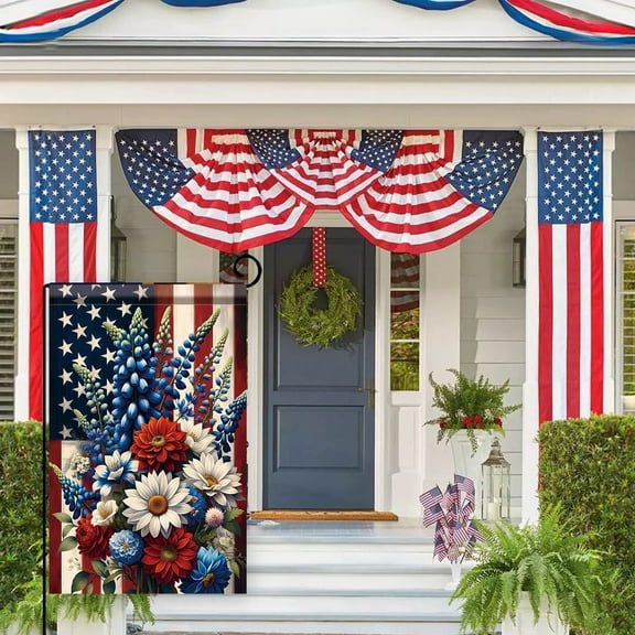 Arghm Garden Flag Independence Day,11.8x17.7 Inch Polyester,Outdoor Patriotic Decoration,Holiday Lawn Display,Courtyard Terrace Yard Decorations