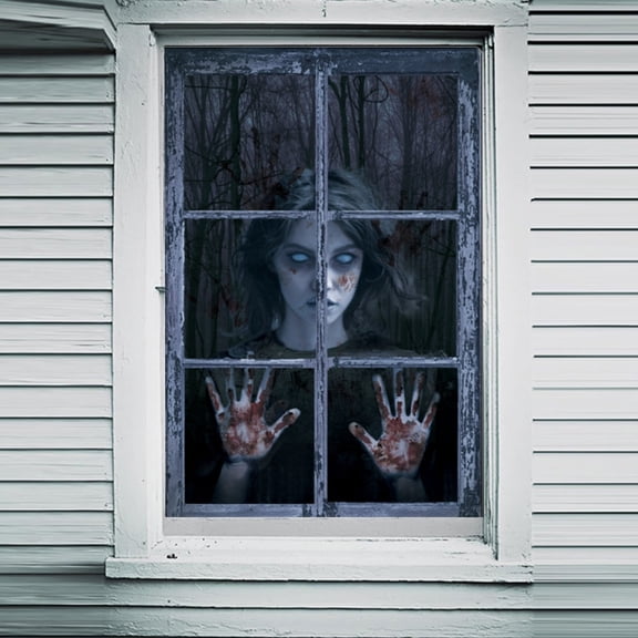 Arghm Halloween Scary Window Stickers – Horror-Themed Banner Decorations for Parties, Creepy Interior Decor for Halloween Celebrations