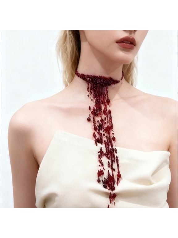 Handmade Gothic Blood Drip Choker Edgy Halloween Accessory for Statement Fashion Lovers, Perfect for Themed Events and Everyday Wear