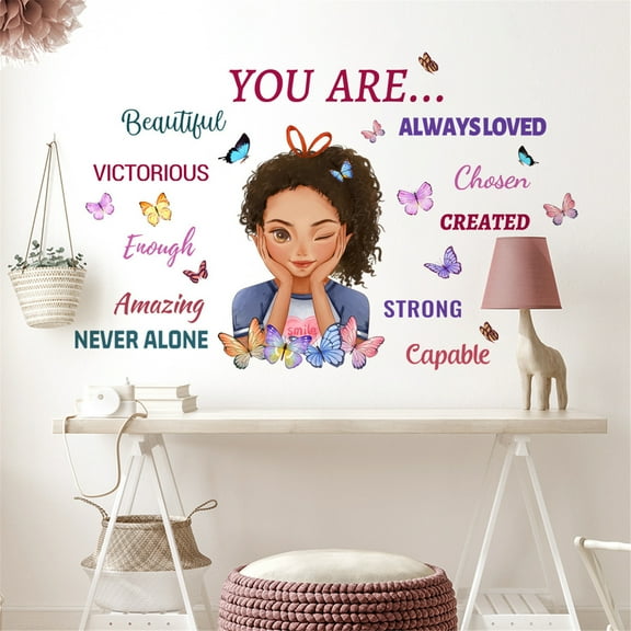 Arghm Inspiring Quote Wall Decals,For White Girls,Positive Decorations,Teenage Girls Bedroom,22.8x35.4in,PVC Material