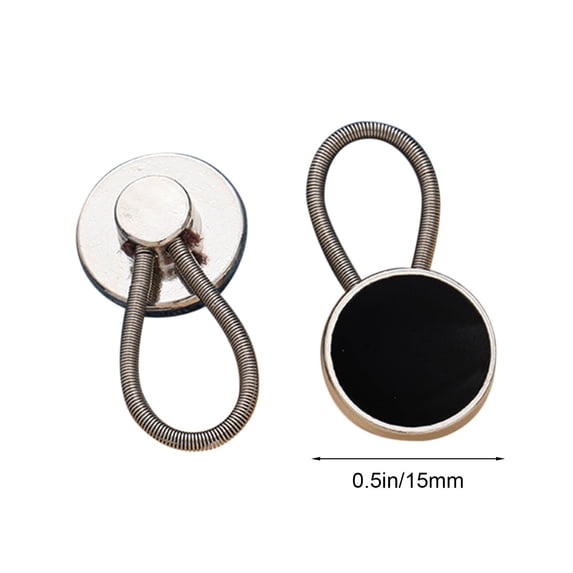 Arghm Jeans Button Extender,6-Pack Adjustable Elastic Waistband Clips,No Sew Fashion Accessories for Pants Shirt Collar Extension