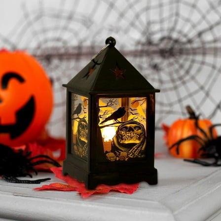 Arghm LED Pumpkin Halloween Light Handheld Lantern,4.13 Inch,Indoor Outdoor Decoration,Battery Powered Prop