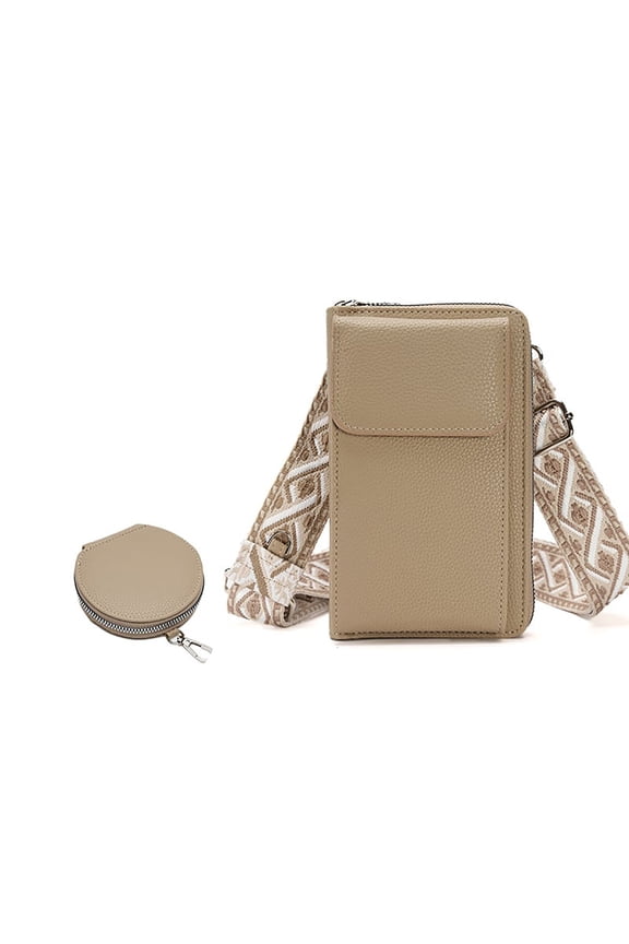 Leather Small Phone Wallet Crossbody Bag – Trendy Mobile Phone Bag with Shoulder Strap, Multi-Functional Wallet Set for Ladies