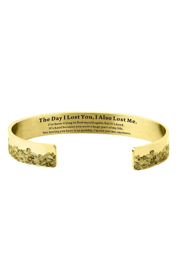Memorial Bracelet,Stainless Steel Engraving Bracelet,2.5-inch Diameter for Wife