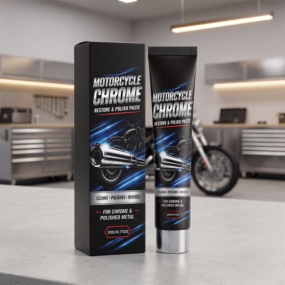 Arghm Motorcycle Chrome Polish Paste - Metal Polishing Cream for Rust Removal, Tarnish & Oxidation - Restores Shine & Protects Chrome Surfaces - Ideal for Motorcycle Enthusiasts