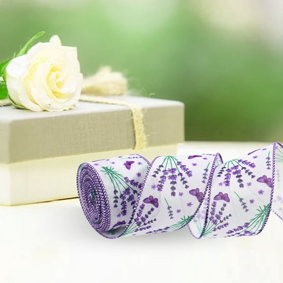 Arghm Purple Polyester Ribbon,117in Curling Craft Ribbon,Bulk Gift Packaging,2.48in Wide Wreath Trim,Event Decoration Essentials