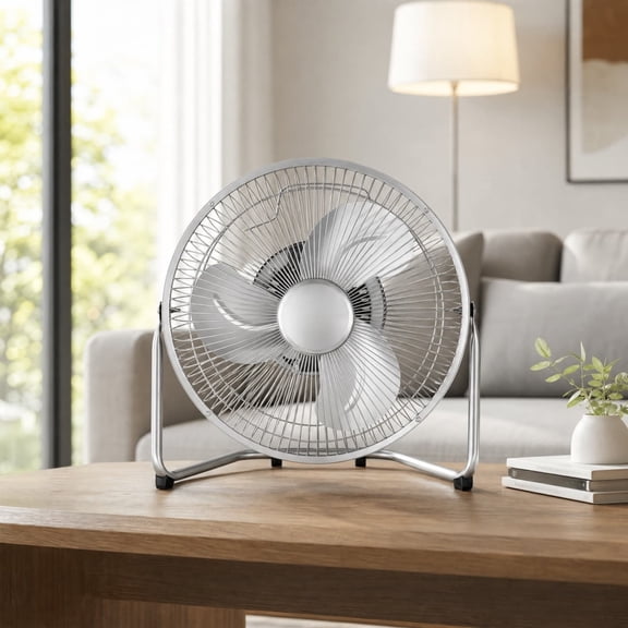 Arghm Quiet 3-Speed Standing Floor Fan with 9m Wind Distance - Adjustable, Low Noise Motor for Home, Bedroom, Living Room, Office