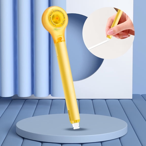 Arghm Retractable Correction Tape,5.19 Inch Replaceable Core,Study Office Supplies,Smooth PET Tape for Error Fixing,Gel Pen Style Design