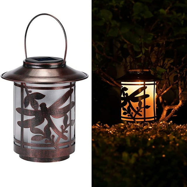 Arghm Solar LED Wrought Iron Hanging Lights Outdoor Garden Courtyard