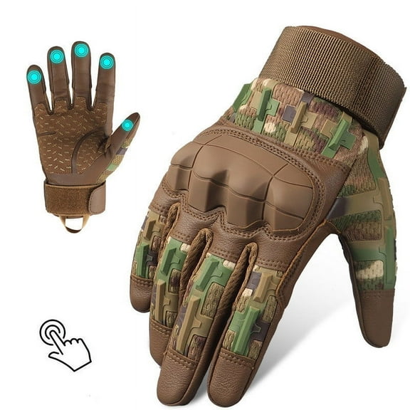 Arghm Touchscreen Rubber Guard Gloves – Outdoor Motorcycle, Airsoft, Hunting Gloves for Men, Durable Protection