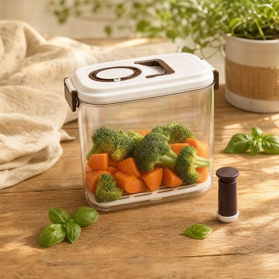 Container With Cooking Arghm Vacuum Food Storage Container with Hand Pump - Airtight Seal for ...