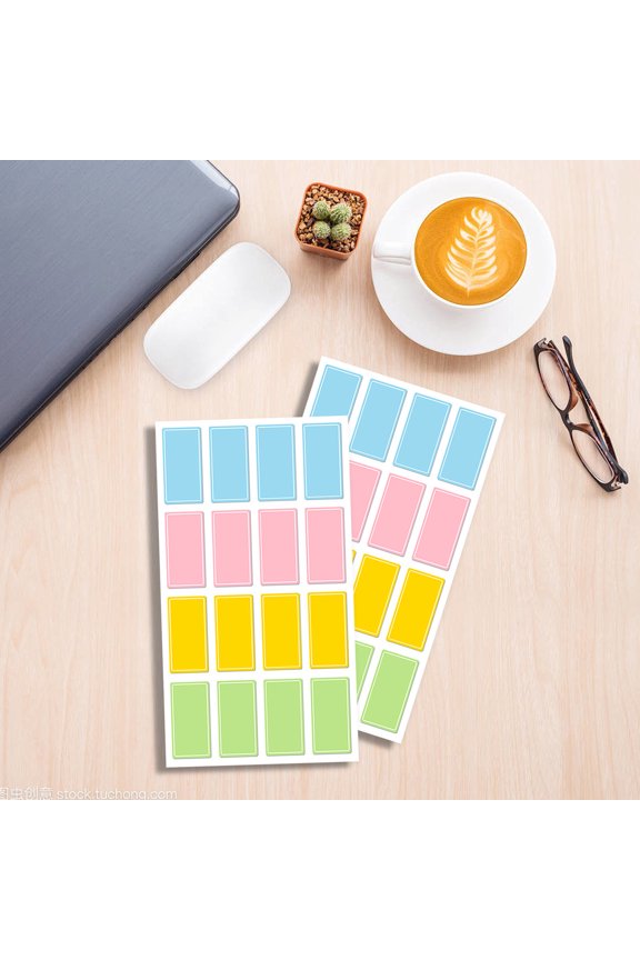 Waterproof Label Stickers,5.2x3 Inch Self-Adhesive Multicolor,Home Office Organization Notes,Oil Resistant Synthetic Paper,Reusable Handwritten Tags