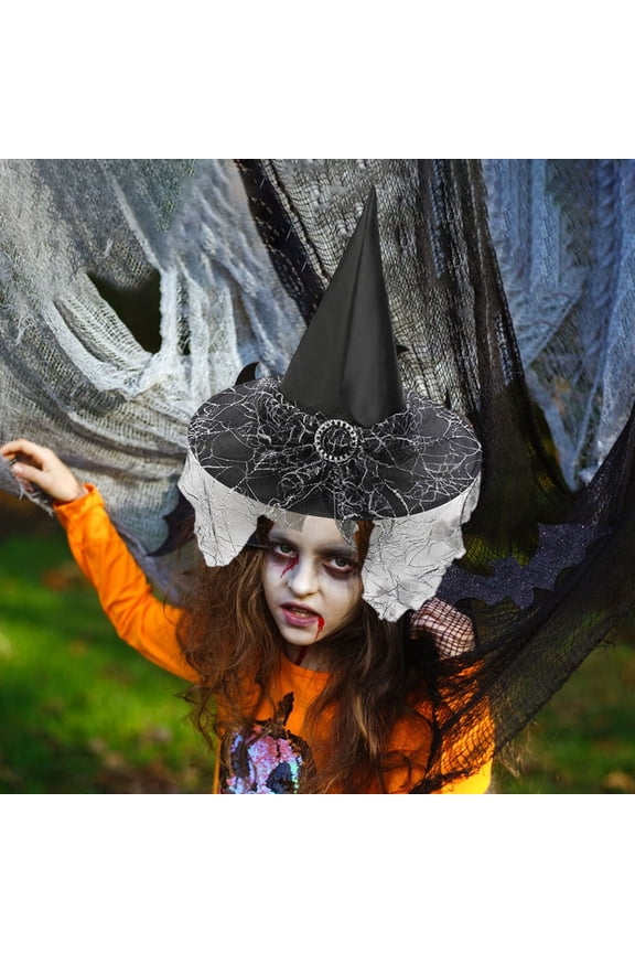 Witch Hat Halloween,Polyester Spandex,13.77in Height,for Adult Costume Party Accessory